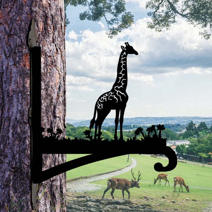 Giraffenförmiger Metall Pflanzenständer mit Halter