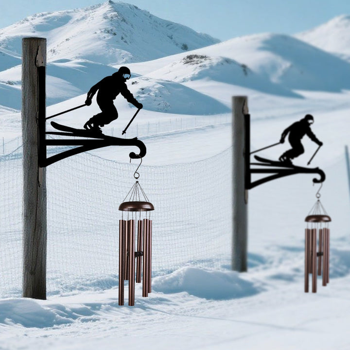 Metall Pflanzenständer mit Bügel im Skifahren-Design