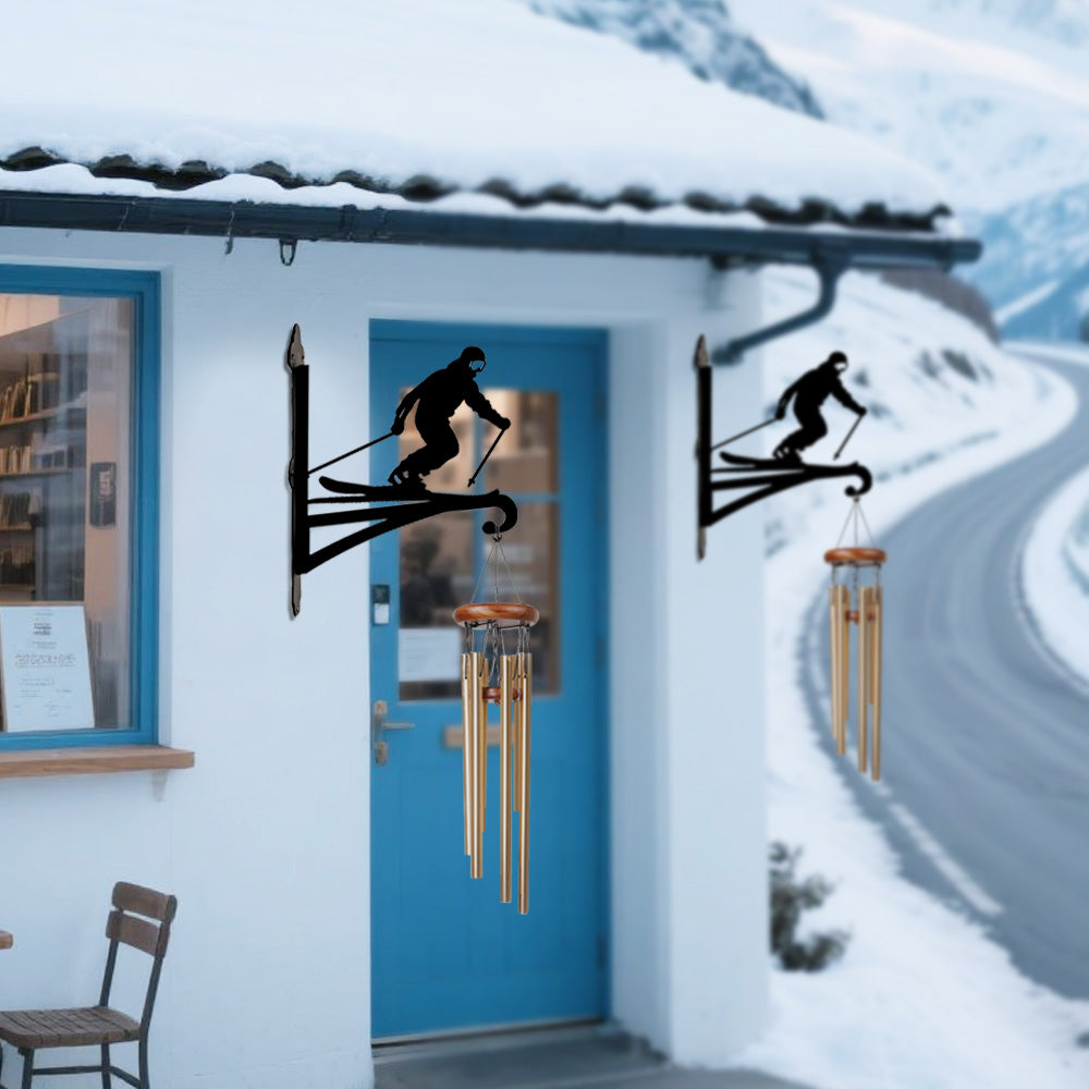 Metall Pflanzenständer mit Bügel im Skifahren-Design