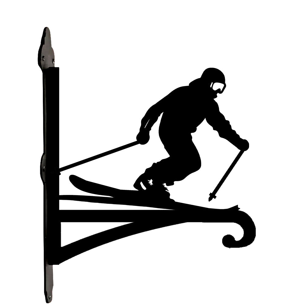 Metall Pflanzenständer mit Bügel im Skifahren-Design