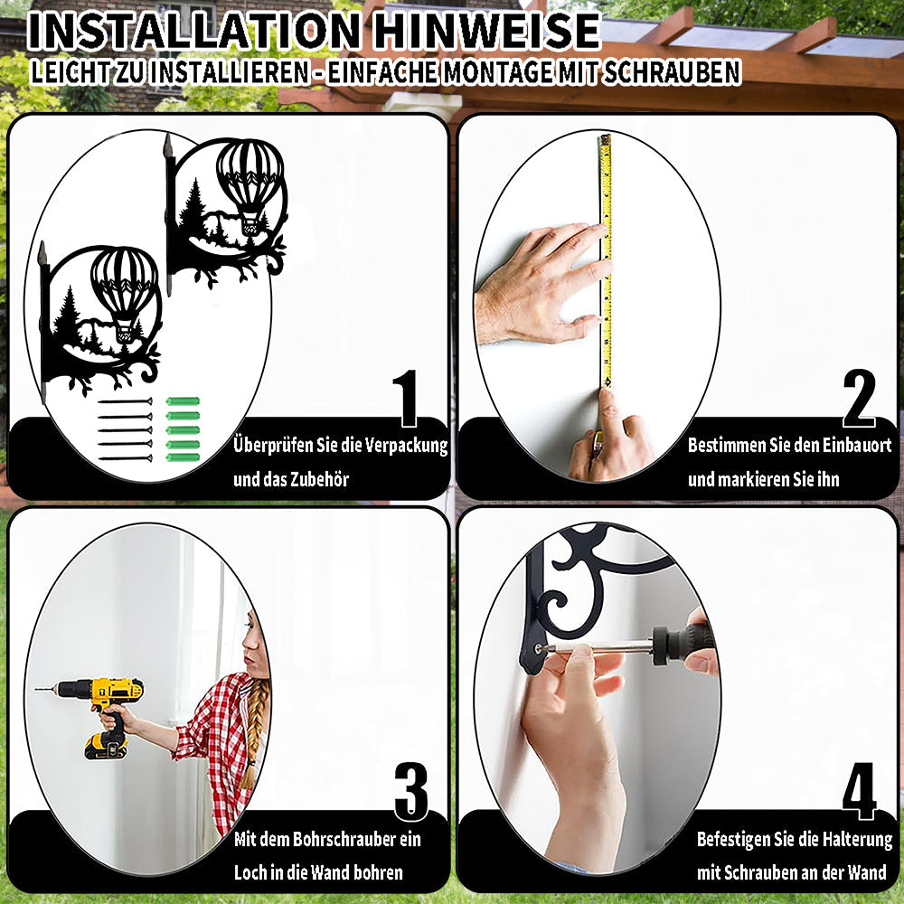 Metall Pflanzenständer im Heißluftballon-Design mit Bügel
