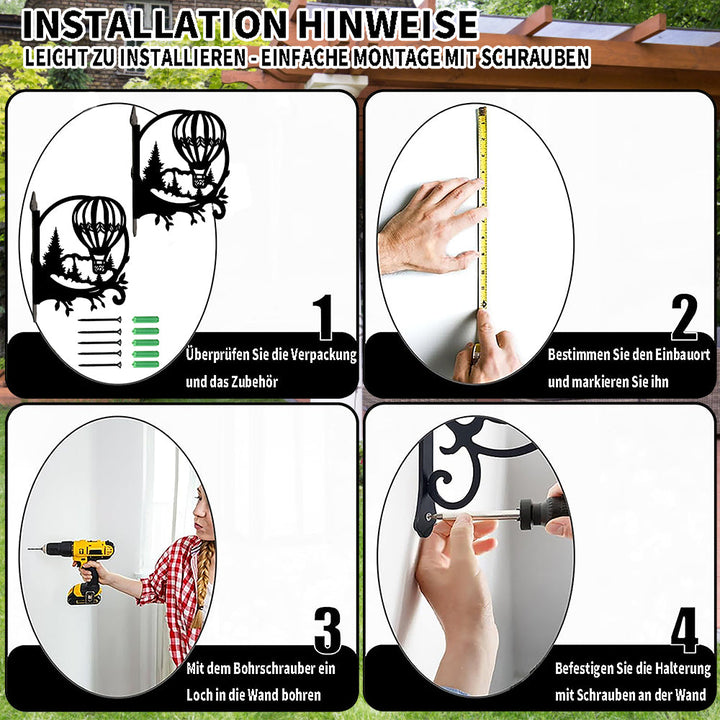 Metall Pflanzenständer im Heißluftballon-Design mit Bügel