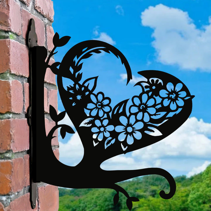 Metall Pflanzenständer mit Bügel im Blumen- und Herzdesign