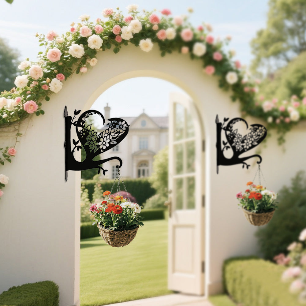Metall Pflanzenständer mit Bügel im Blumen- und Herzdesign