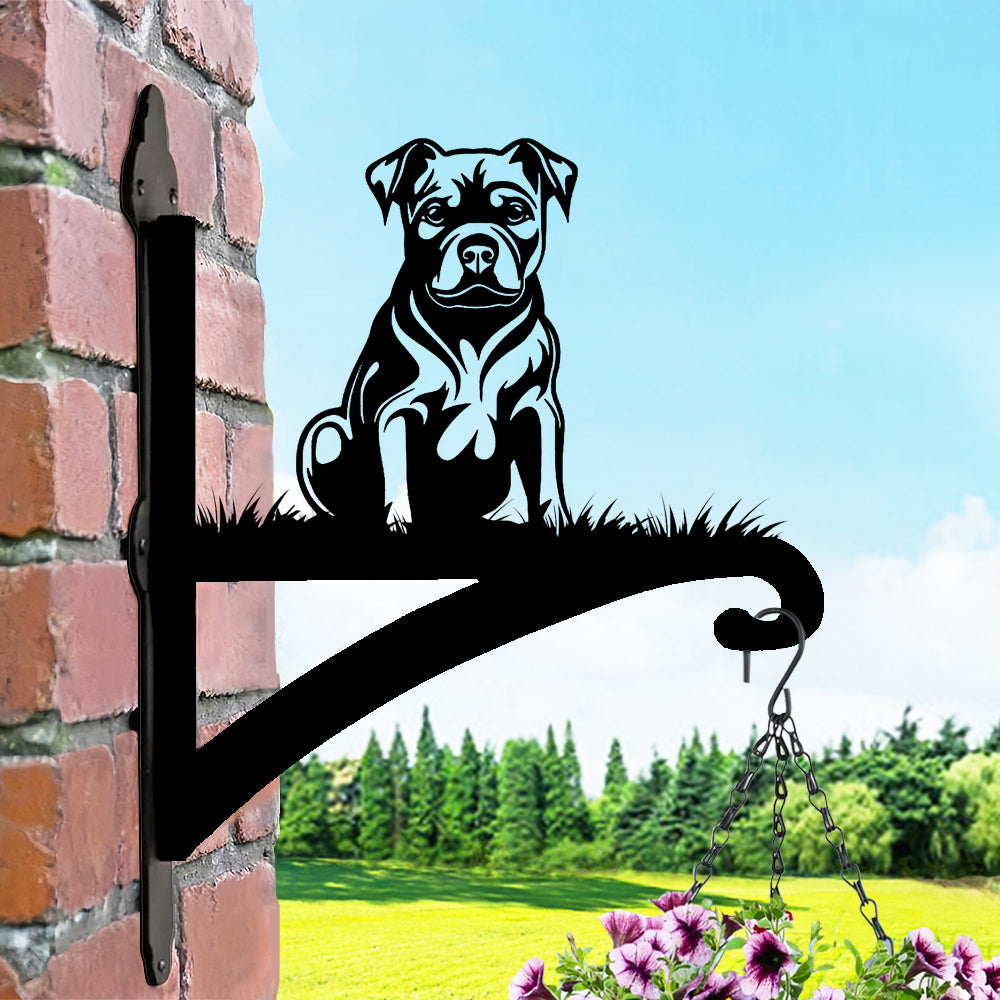 Metall Pflanzenständer mit hängender Halterung im Staffordshire Bull Terrier Design