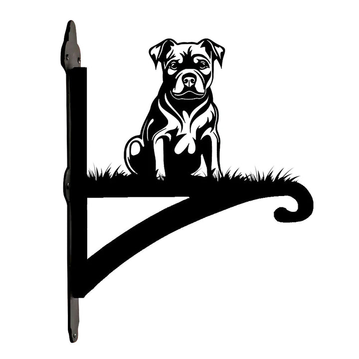 Metall Pflanzenständer mit hängender Halterung im Staffordshire Bull Terrier Design