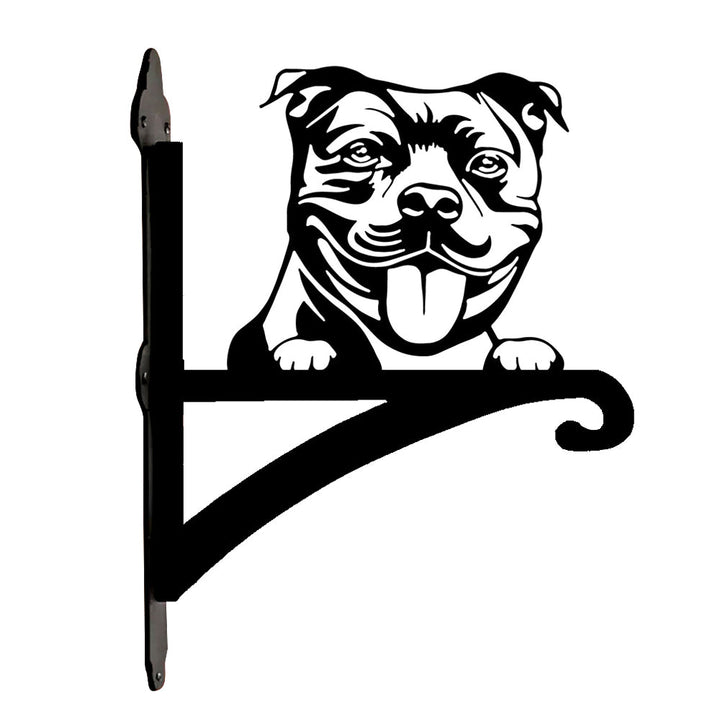 Metall Pflanzenständer mit hängender Halterung im Staffordshire Bull Terrier Design
