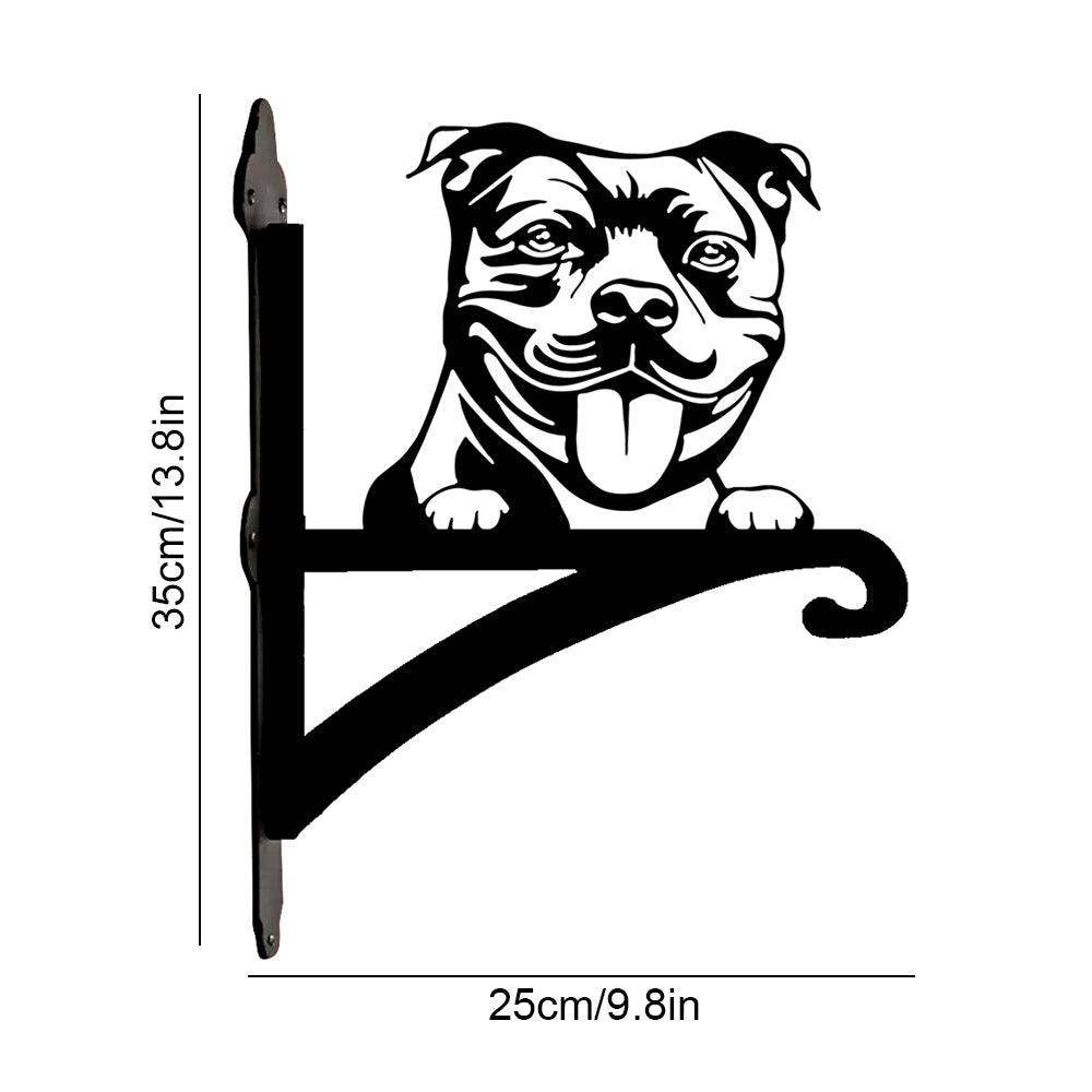 Metall Pflanzenständer mit hängender Halterung im Staffordshire Bull Terrier Design