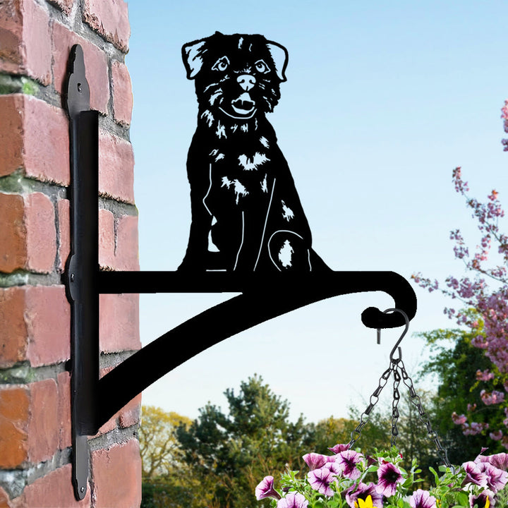 Metall Pflanzenständer mit Border Terrier Design