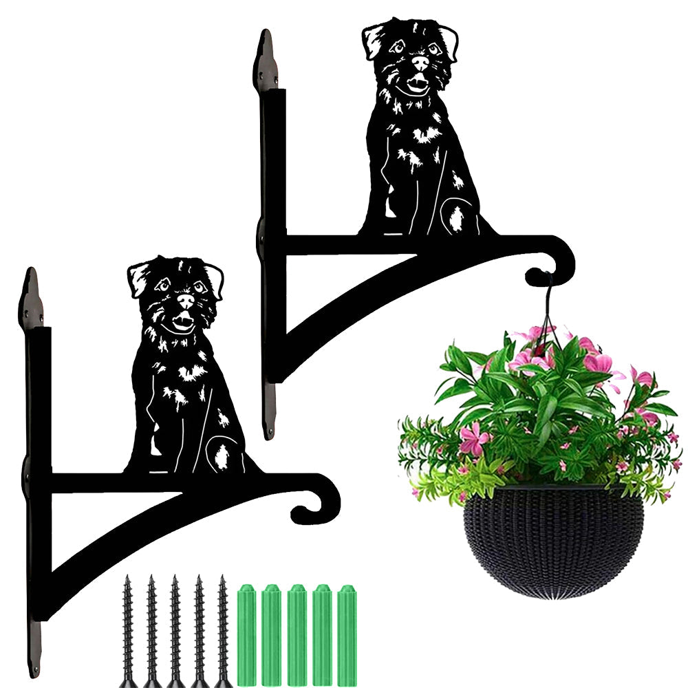 Metall Pflanzenständer mit Border Terrier Design