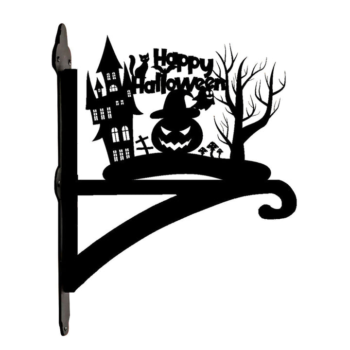 Fröhlicher Halloween Kürbis Metall Pflanzenständer mit Hängebügel