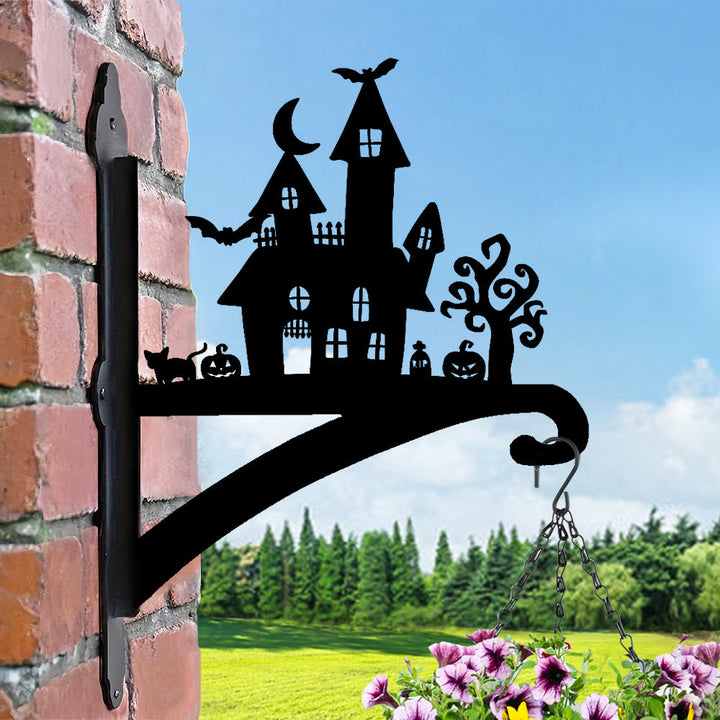 Metall Pflanzenständer mit Spukschloss Design