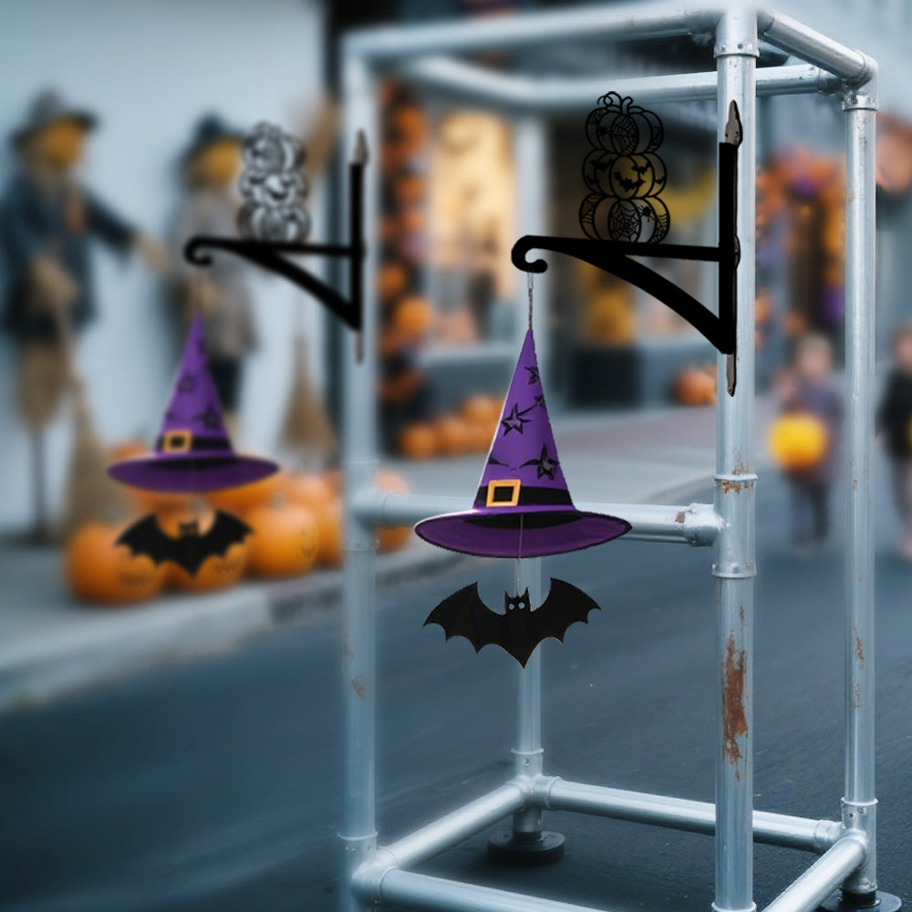 Metall Pflanzenständer mit Kürbisstapel für Halloween