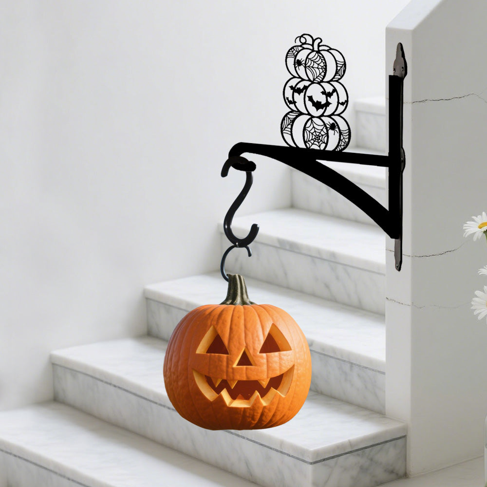 Metall Pflanzenständer mit Kürbisstapel für Halloween