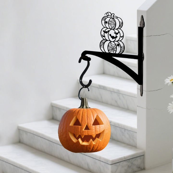 Metall Pflanzenständer mit Kürbisstapel für Halloween