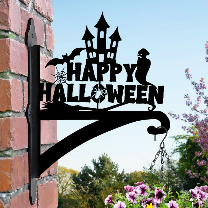 Fröhlicher Halloween Metall Pflanzenständer mit Hängebügel