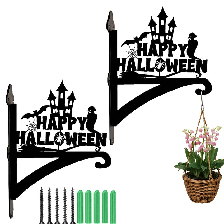 Fröhlicher Halloween Metall Pflanzenständer mit Hängebügel