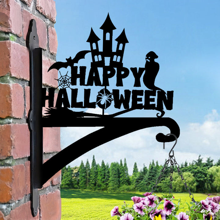 Fröhlicher Halloween Metall Pflanzenständer mit Hängebügel