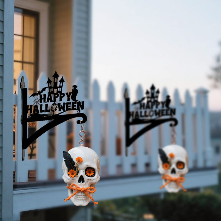 Fröhlicher Halloween Metall Pflanzenständer mit Hängebügel