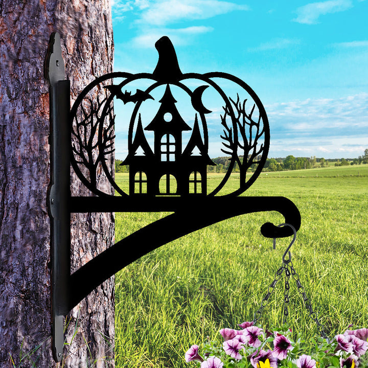 Metall Pflanzenständer mit Kürbis Schloss Design