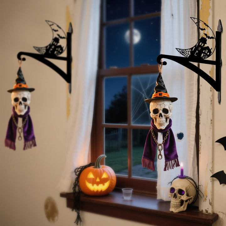 Halloween Metall Mond Pflanzenständer mit Hängebügel