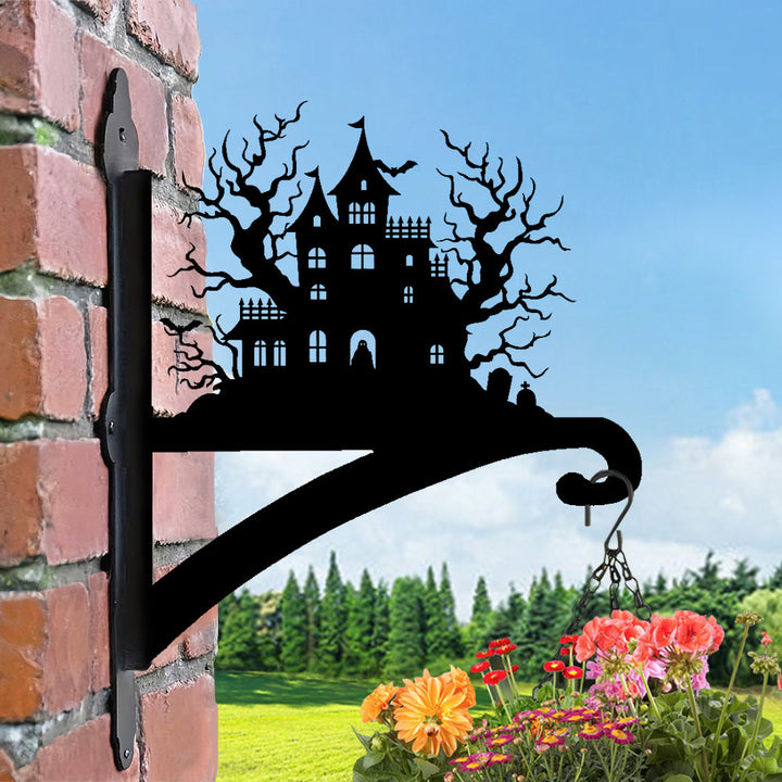Halloween Schloss Metall Pflanzenständer mit Hängebügel