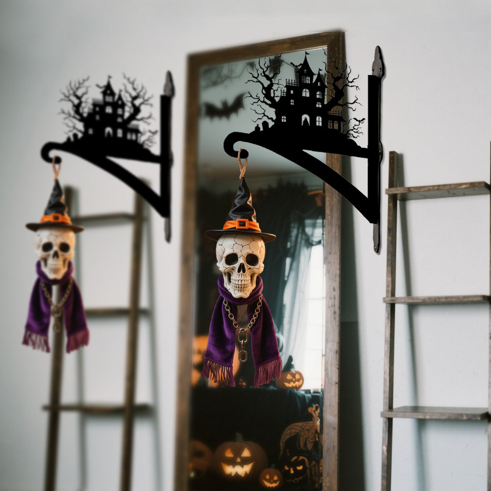Halloween Schloss Metall Pflanzenständer mit Hängebügel