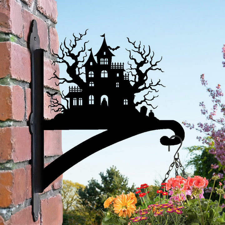 Halloween Schloss Metall Pflanzenständer mit Hängebügel