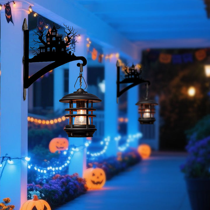 Halloween Schloss Metall Pflanzenständer mit Hängebügel