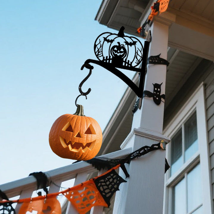 Halloween Kürbis Metall Pflanzenständer mit Hängebügel