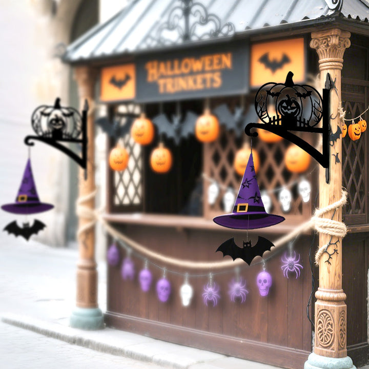 Halloween Kürbis Metall Pflanzenständer mit Hängebügel