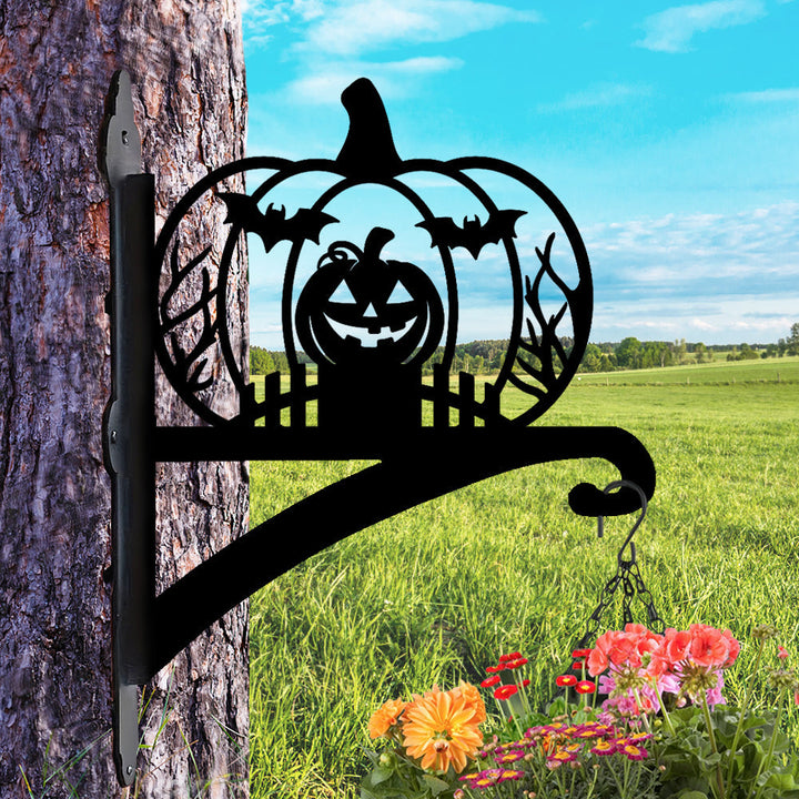 Halloween Kürbis Metall Pflanzenständer mit Hängebügel