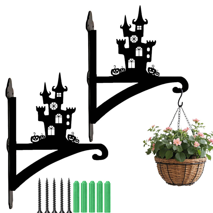 Halloween Spukhaus Metall Pflanzenständer mit Hängebügel