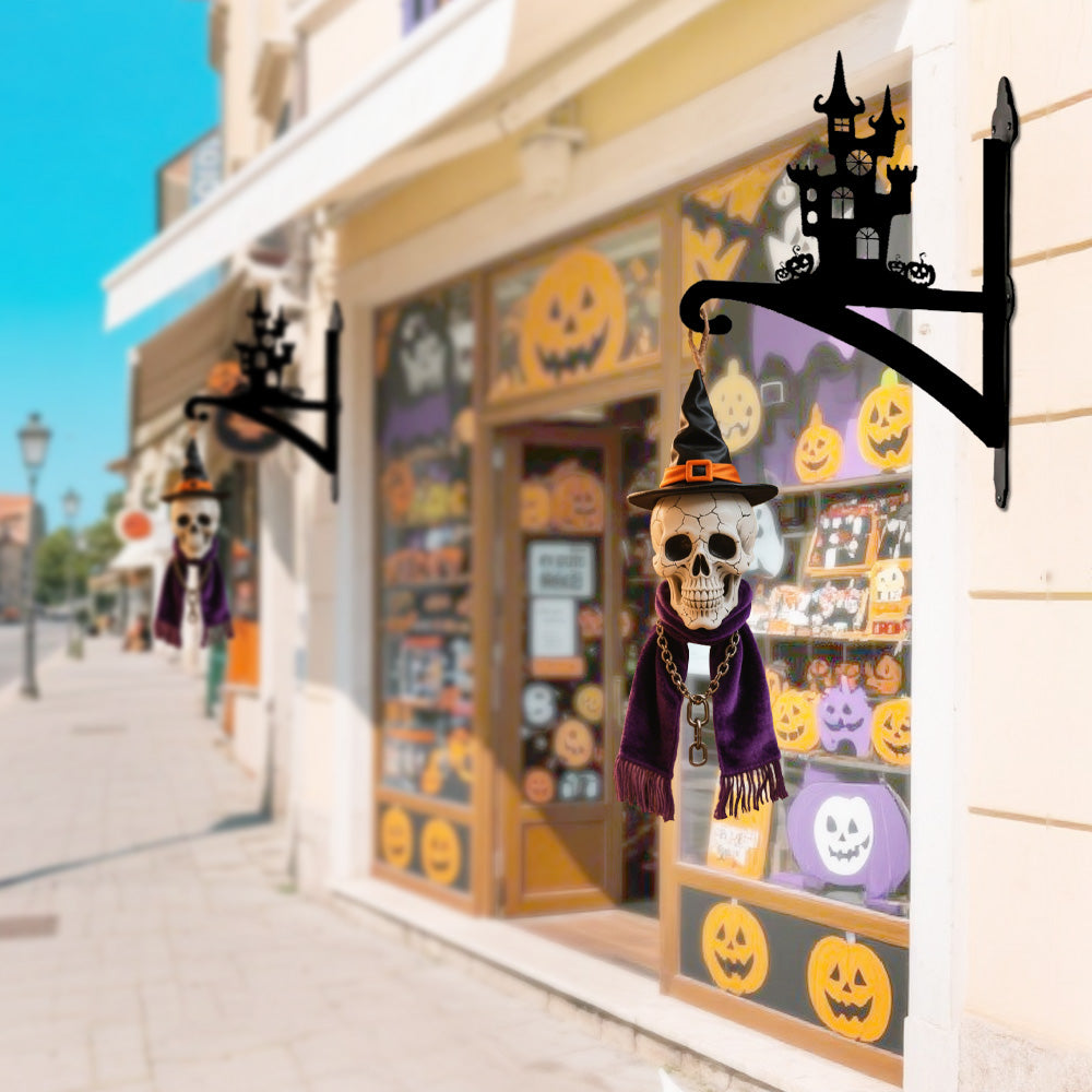 Halloween Spukhaus Metall Pflanzenständer mit Hängebügel