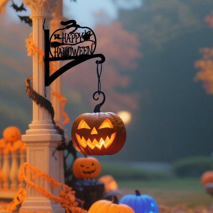 Fröhlicher Halloween Metall Pflanzenständer mit Hängebügel