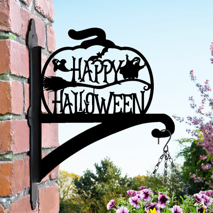 Fröhlicher Halloween Metall Pflanzenständer mit Hängebügel