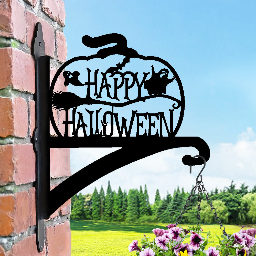 Fröhlicher Halloween Metall Pflanzenständer mit Hängebügel
