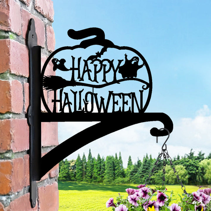 Fröhlicher Halloween Metall Pflanzenständer mit Hängebügel