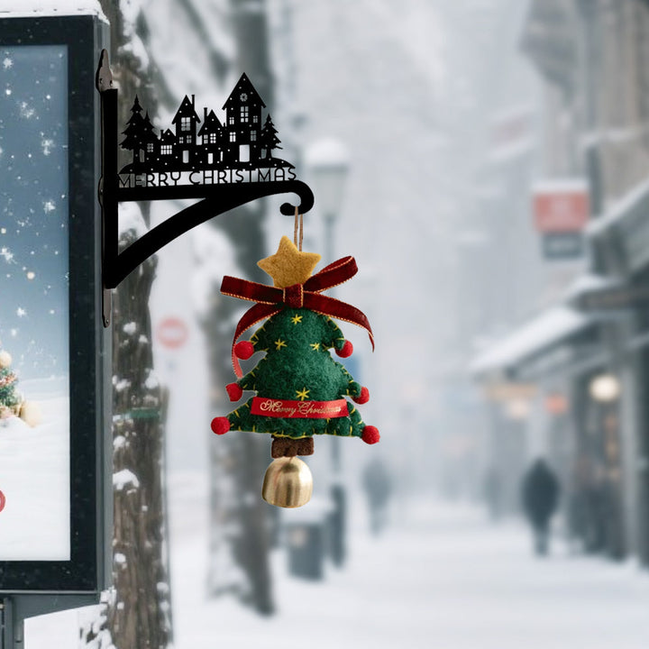 Metall Pflanzenständer mit Schloss-Design für eine Frohe Weihnachten