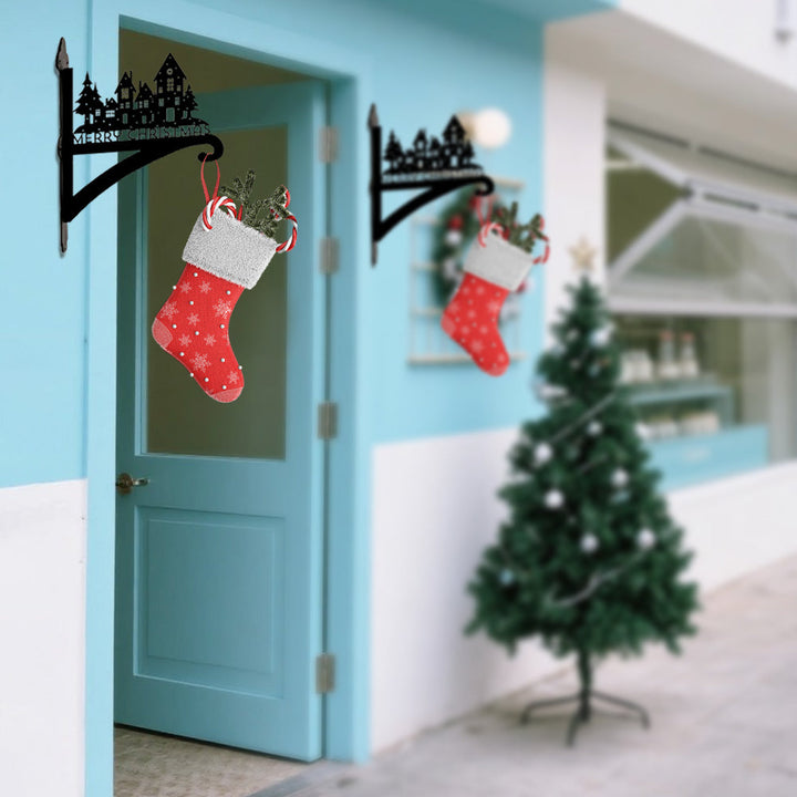 Metall Pflanzenständer mit Schloss-Design für eine Frohe Weihnachten