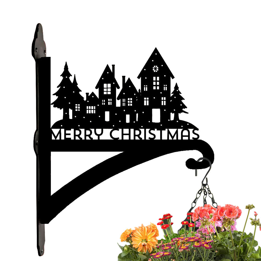 Metall Pflanzenständer mit Schloss-Design für eine Frohe Weihnachten