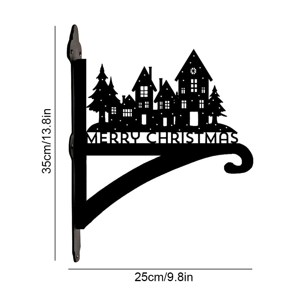 Metall Pflanzenständer mit Schloss-Design für eine Frohe Weihnachten