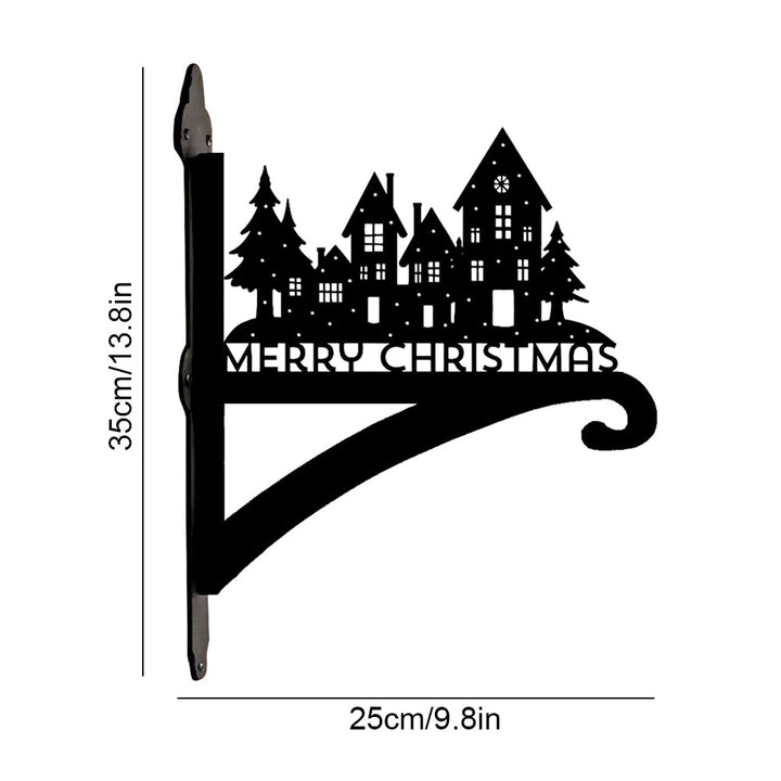 Metall Pflanzenständer mit Schloss-Design für eine Frohe Weihnachten