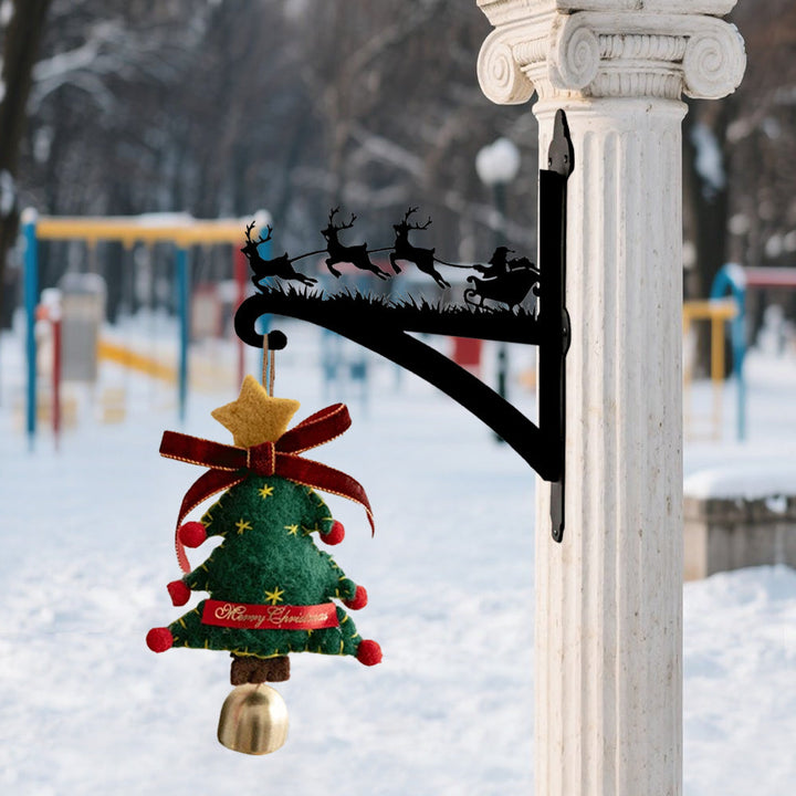 Metall Pflanzenständer mit Weihnachtsmann und Rentieren