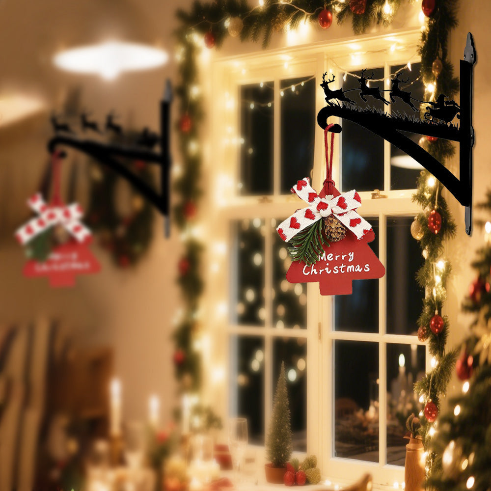 Metall Pflanzenständer mit Weihnachtsmann und Rentieren