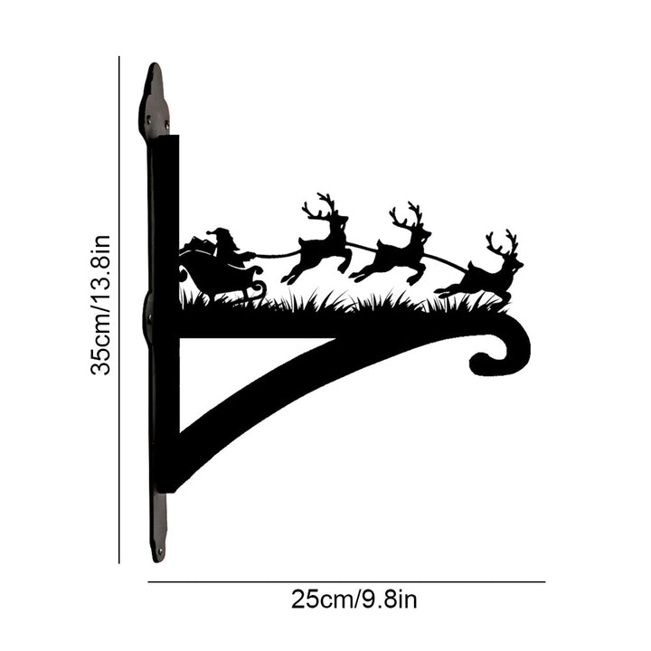 Metall Pflanzenständer mit Weihnachtsmann und Rentieren
