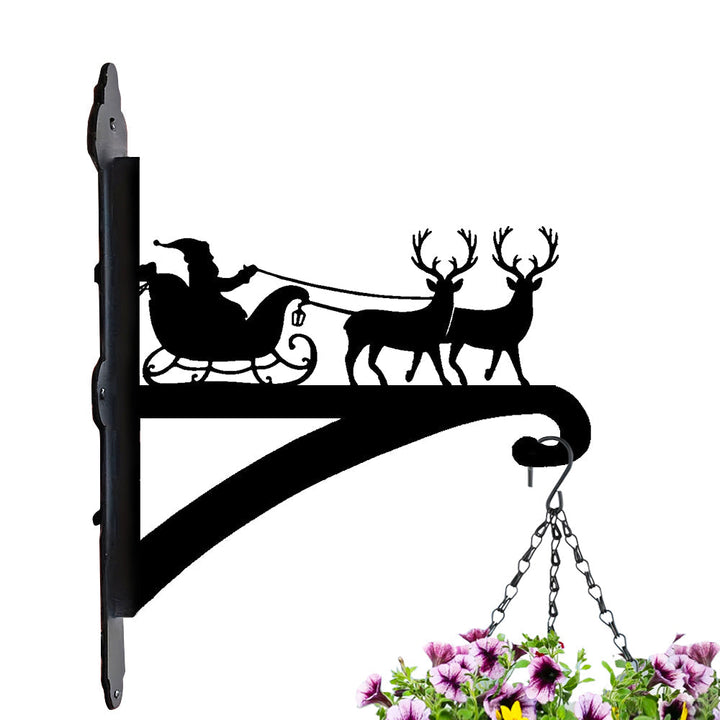 Metall Pflanzenständer mit Weihnachtsmann und Rentieren