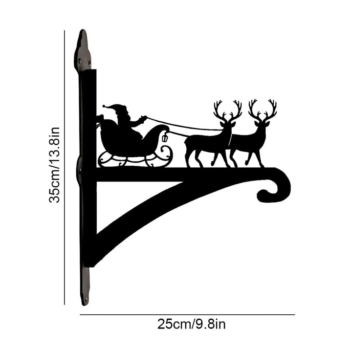 Metall Pflanzenständer mit Weihnachtsmann und Rentieren