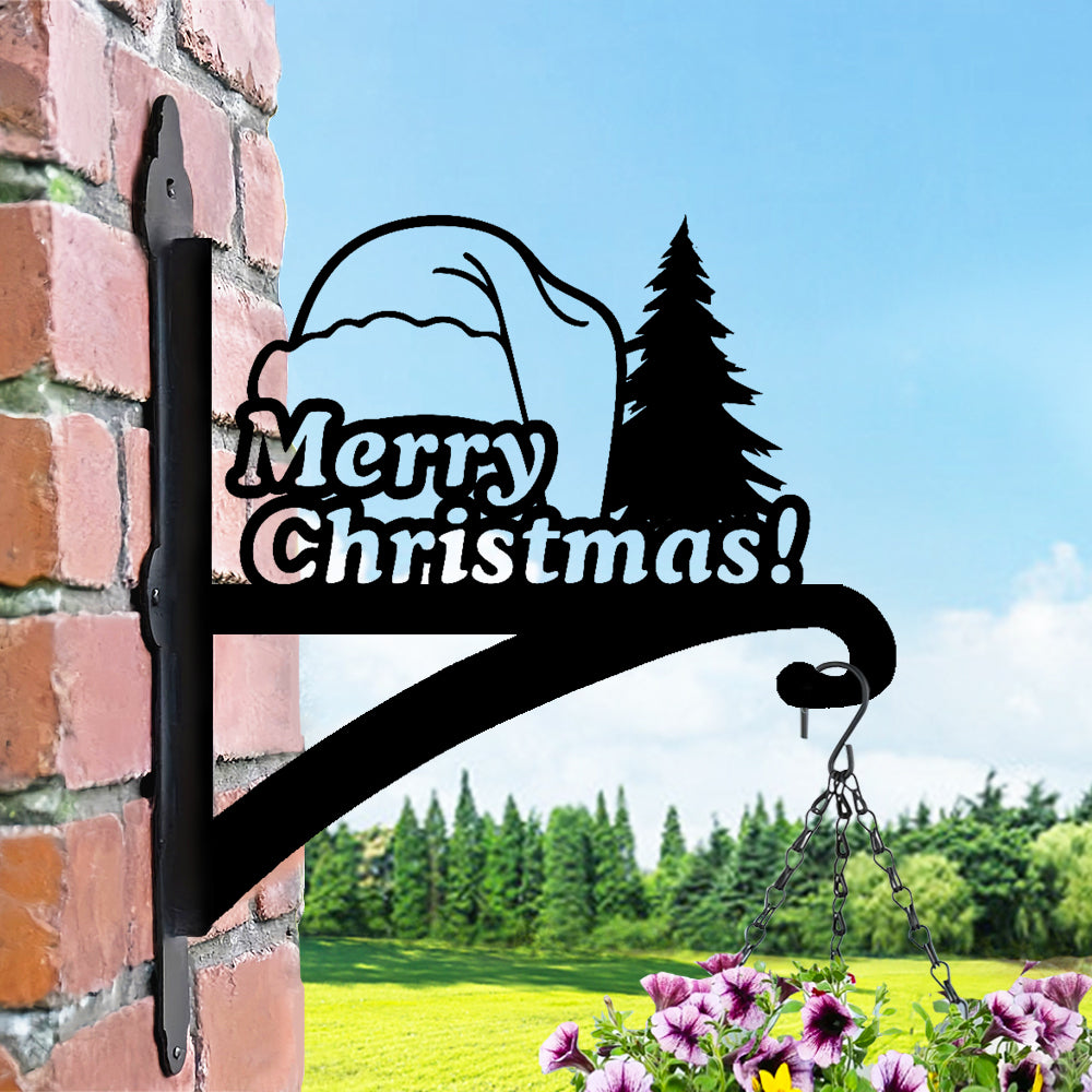 Metall Pflanzenständer mit Weihnachtsbaum-Design - Frohe Weihnachten Hängebügel