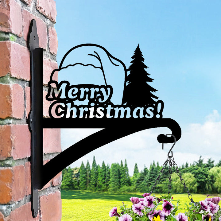 Metall Pflanzenständer mit Weihnachtsbaum-Design - Frohe Weihnachten Hängebügel